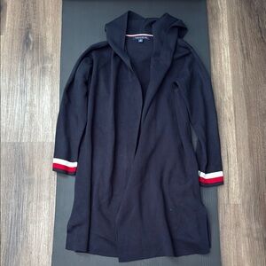 Tommy Hilfiger Black Cardigan with Red and White Detail